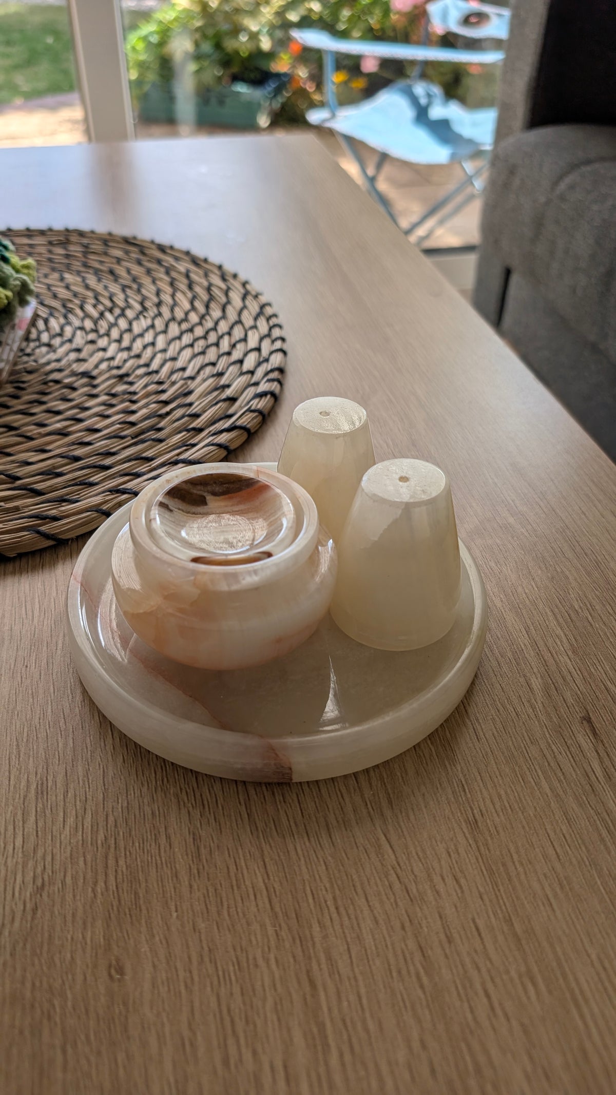 Handcrafted Natural Onyx Salt & Pepper Shaker Set