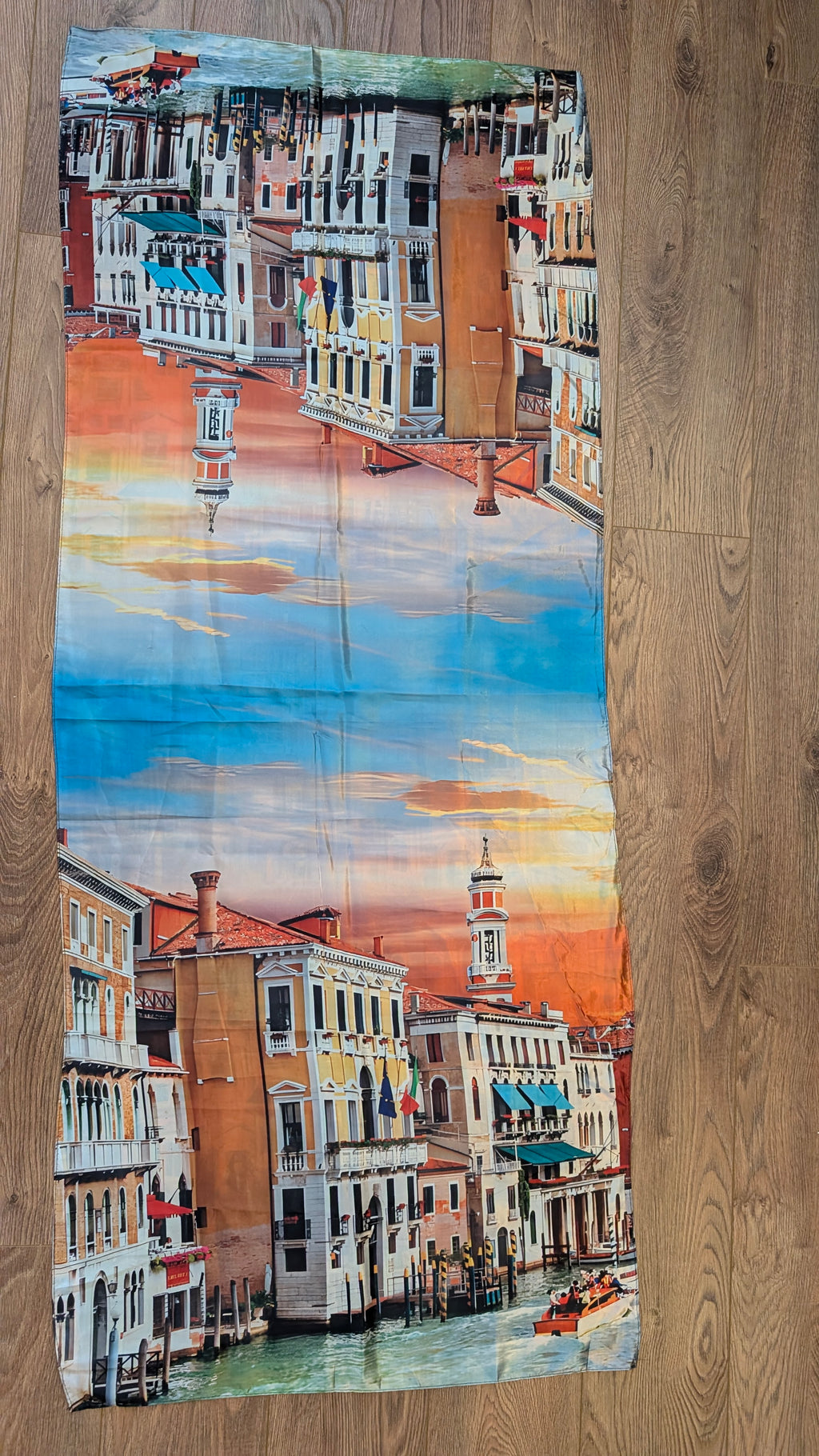 The Grand Canal Wearable Art Silk-Feel Scarf / Statement Wrap