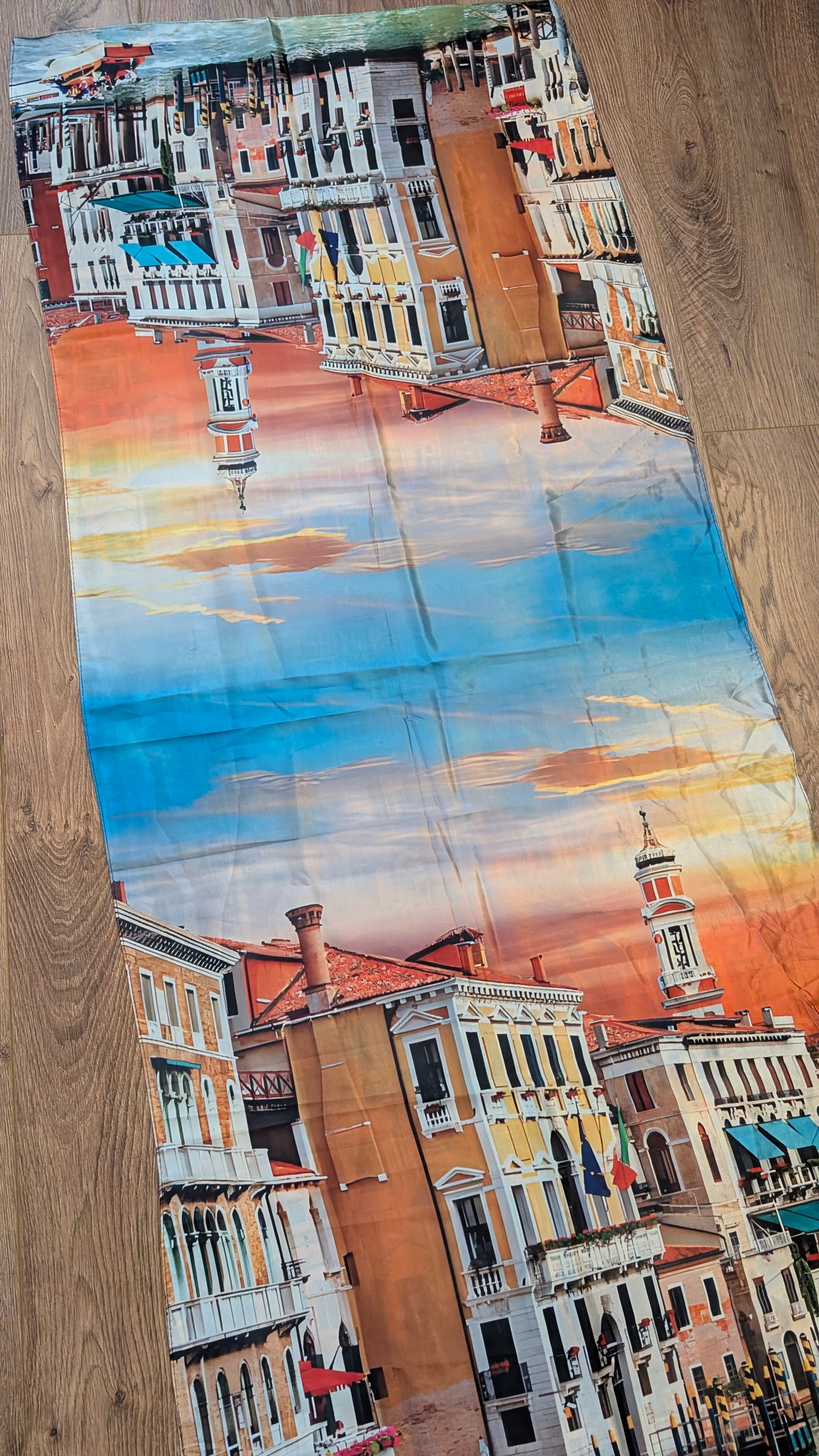 The Grand Canal Wearable Art Silk-Feel Scarf / Statement Wrap