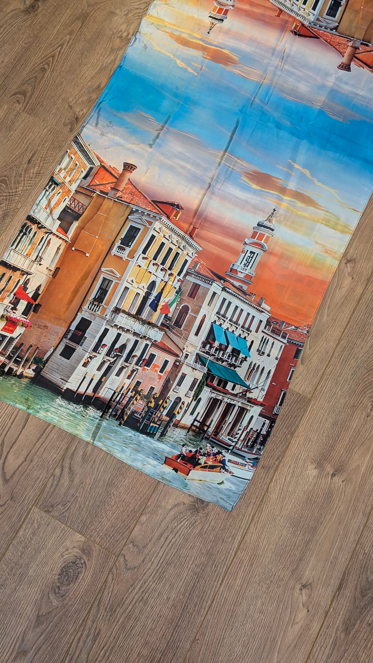 The Grand Canal Wearable Art Silk-Feel Scarf / Statement Wrap