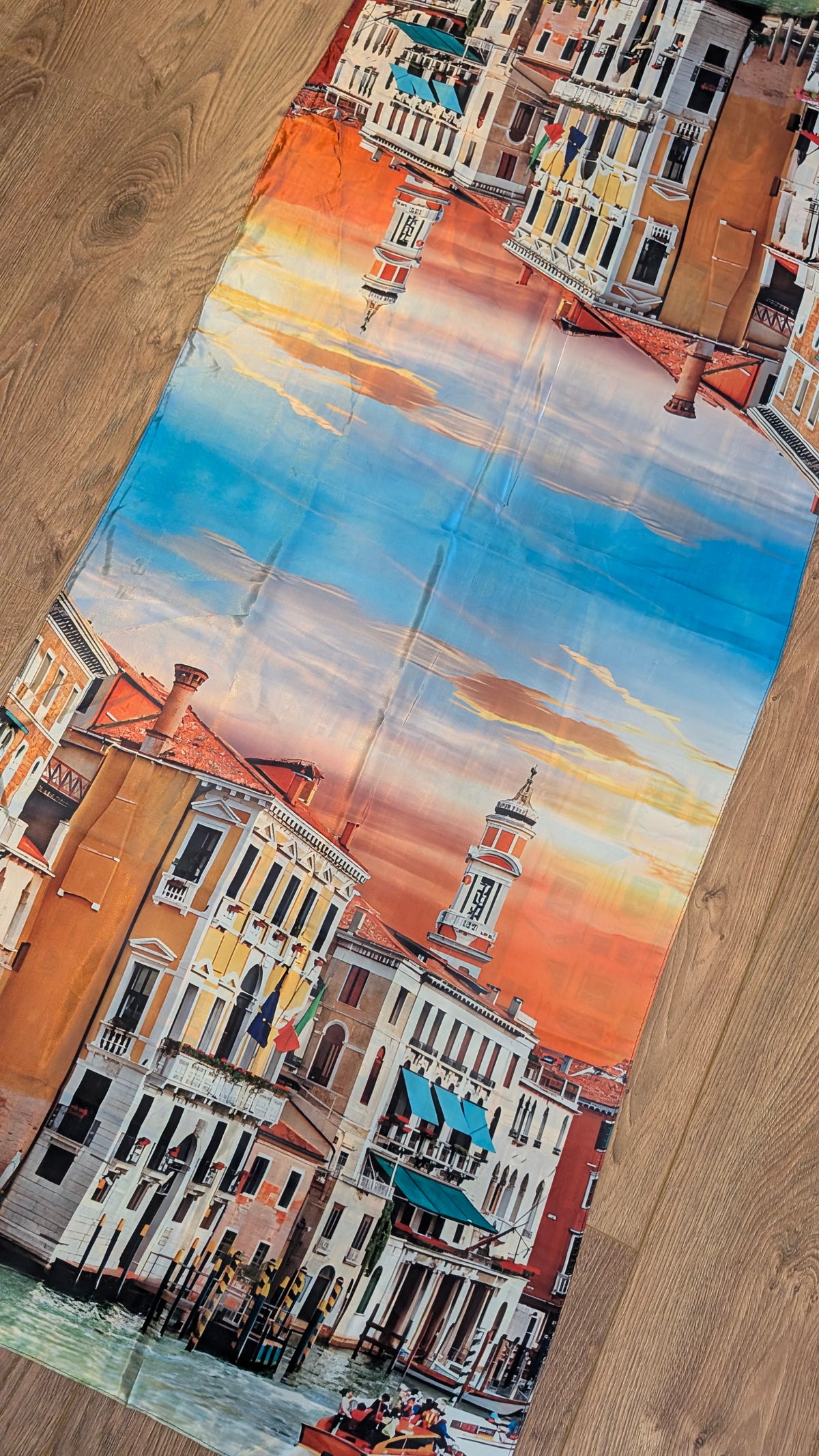 The Grand Canal Wearable Art Silk-Feel Scarf / Statement Wrap