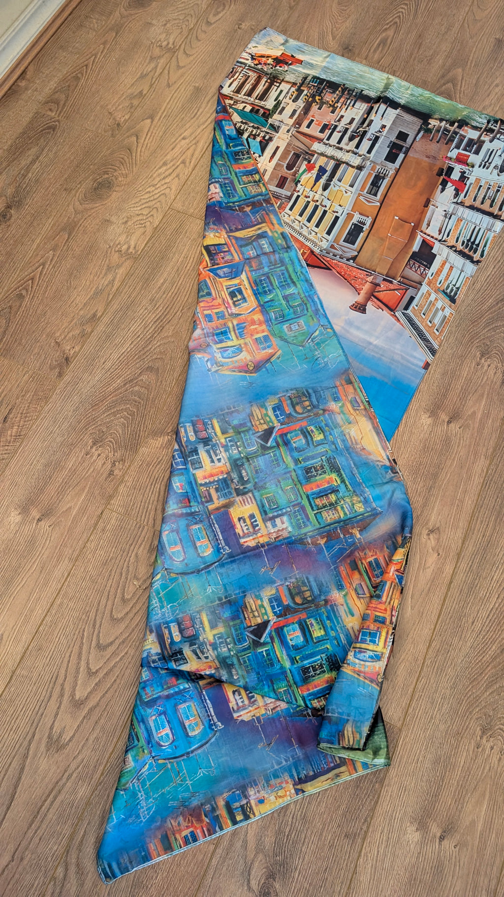 The Grand Canal Wearable Art Silk-Feel Scarf / Statement Wrap
