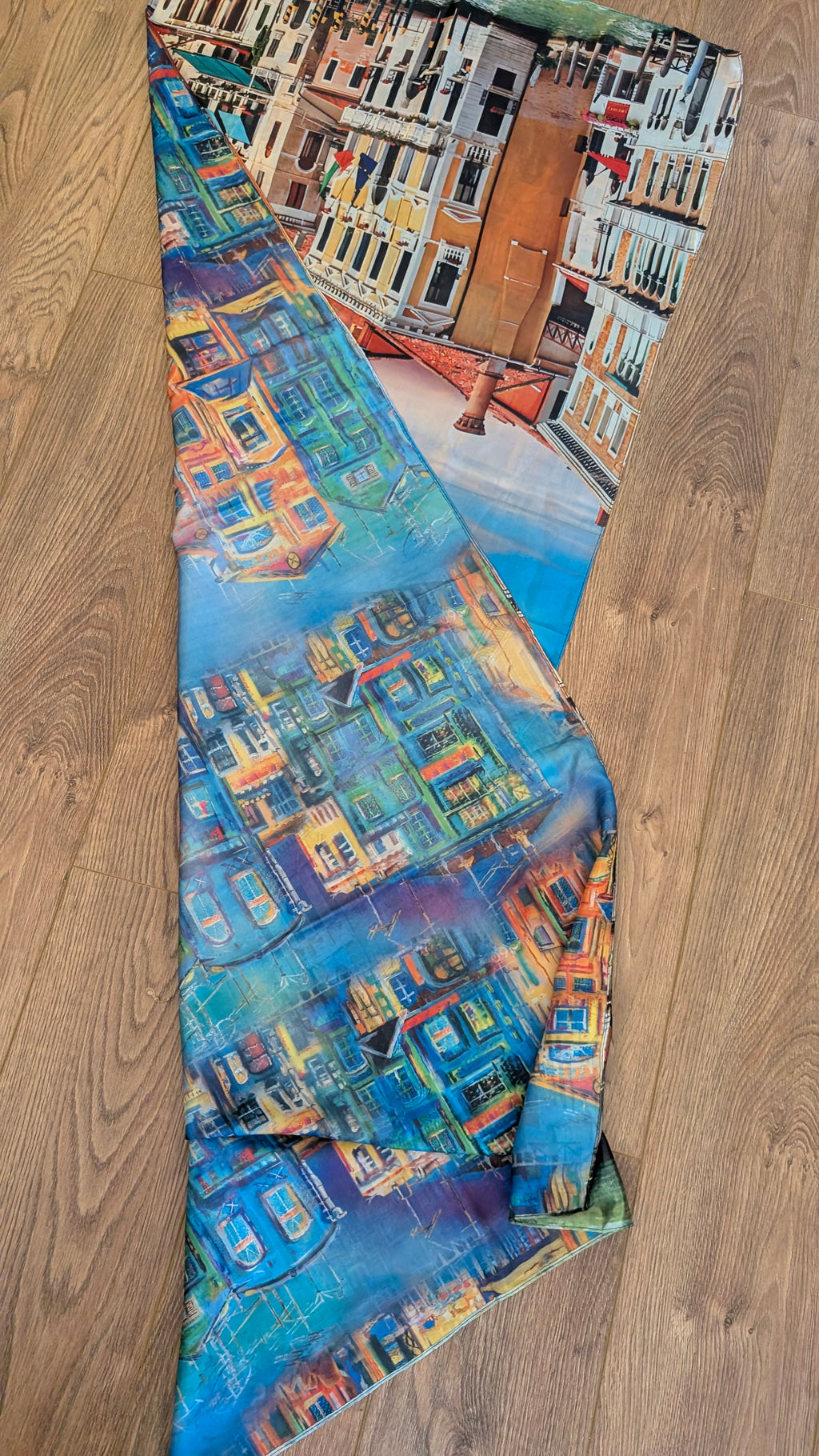 The Grand Canal Wearable Art Silk-Feel Scarf / Statement Wrap