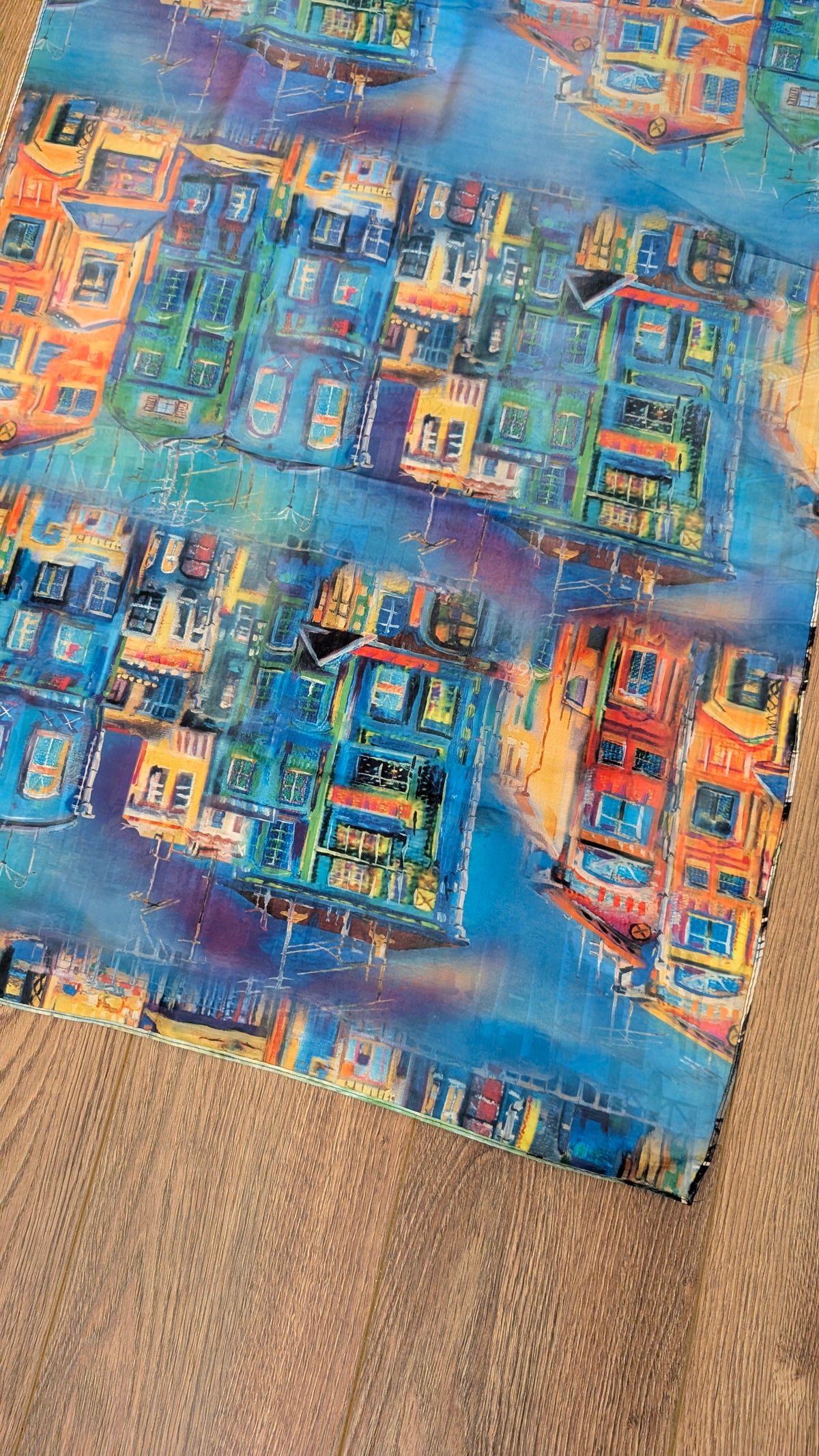 The Grand Canal Wearable Art Silk-Feel Scarf / Statement Wrap