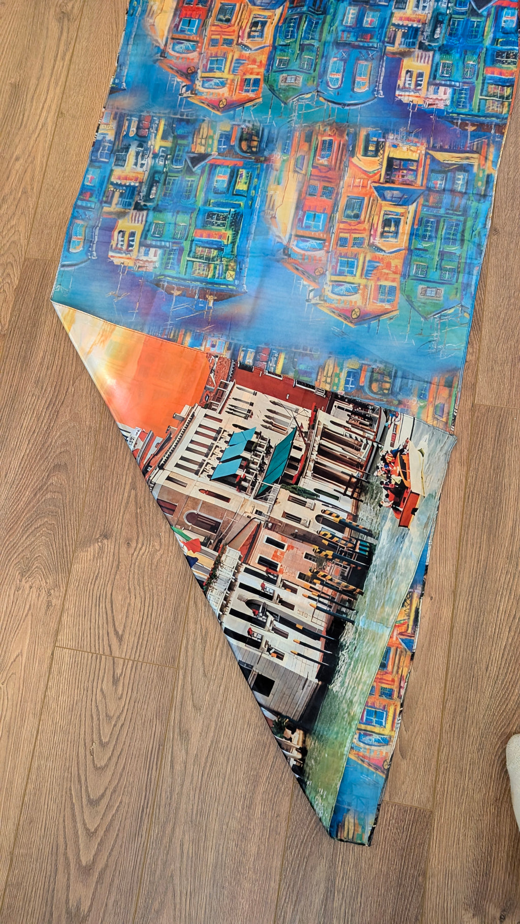 The Grand Canal Wearable Art Silk-Feel Scarf / Statement Wrap