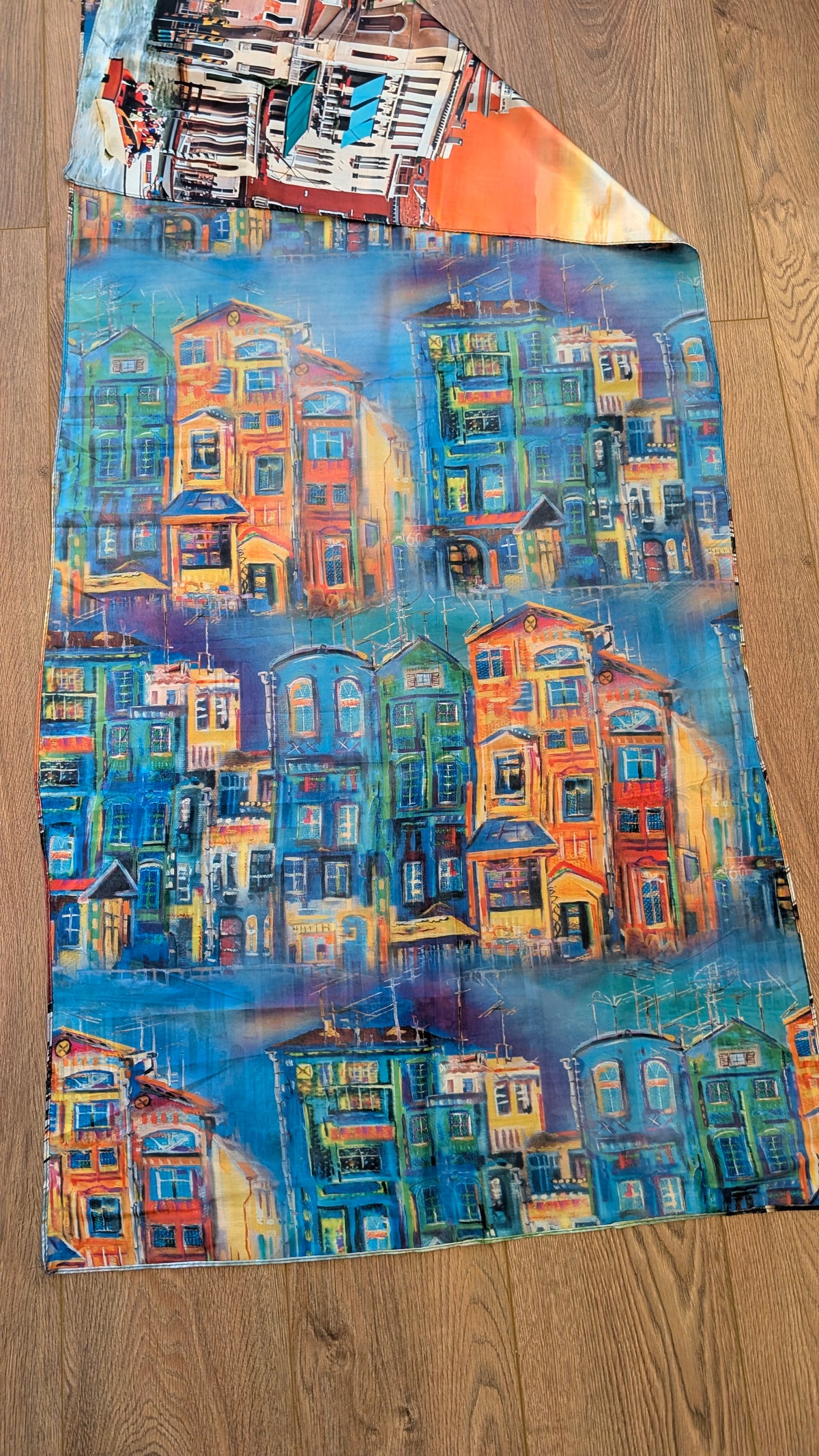 The Grand Canal Wearable Art Silk-Feel Scarf / Statement Wrap