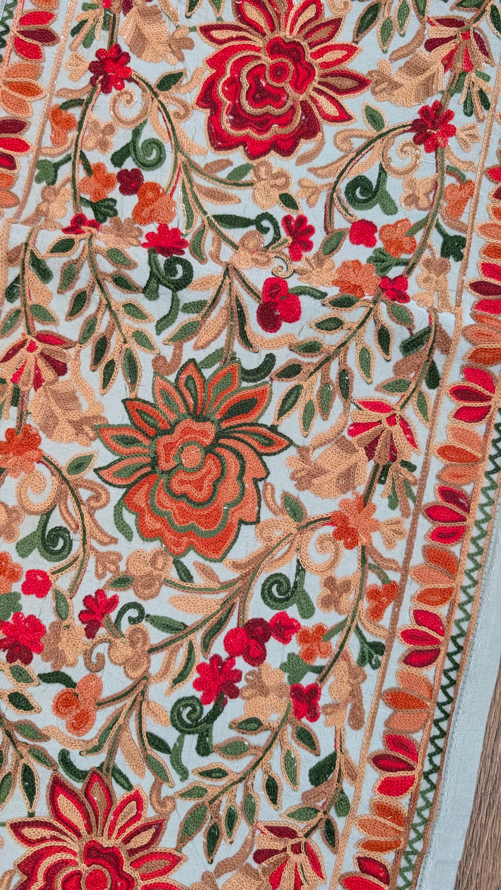 Traditional Artisan Embroidered Dining Table Set (1 Runner, 6 Placemats)