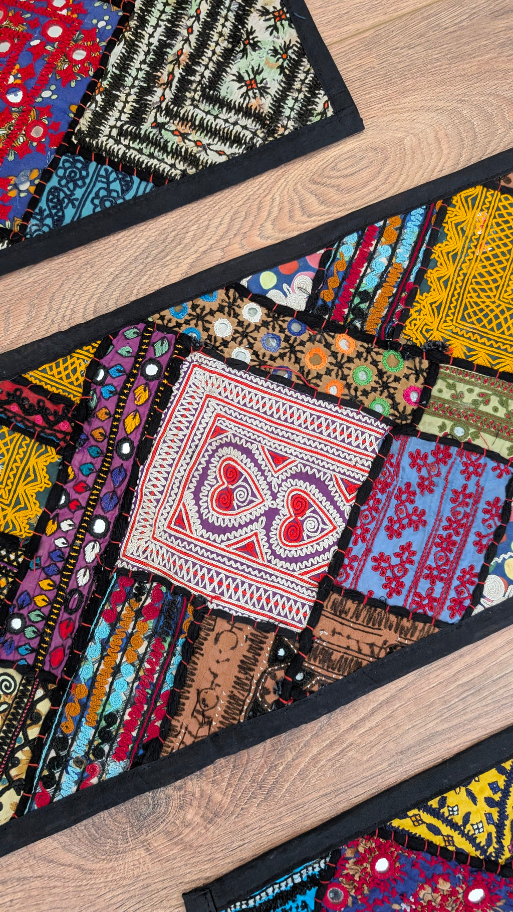Traditional Handmade Vibrant Patchwork Dining Table Set (7-Piece)