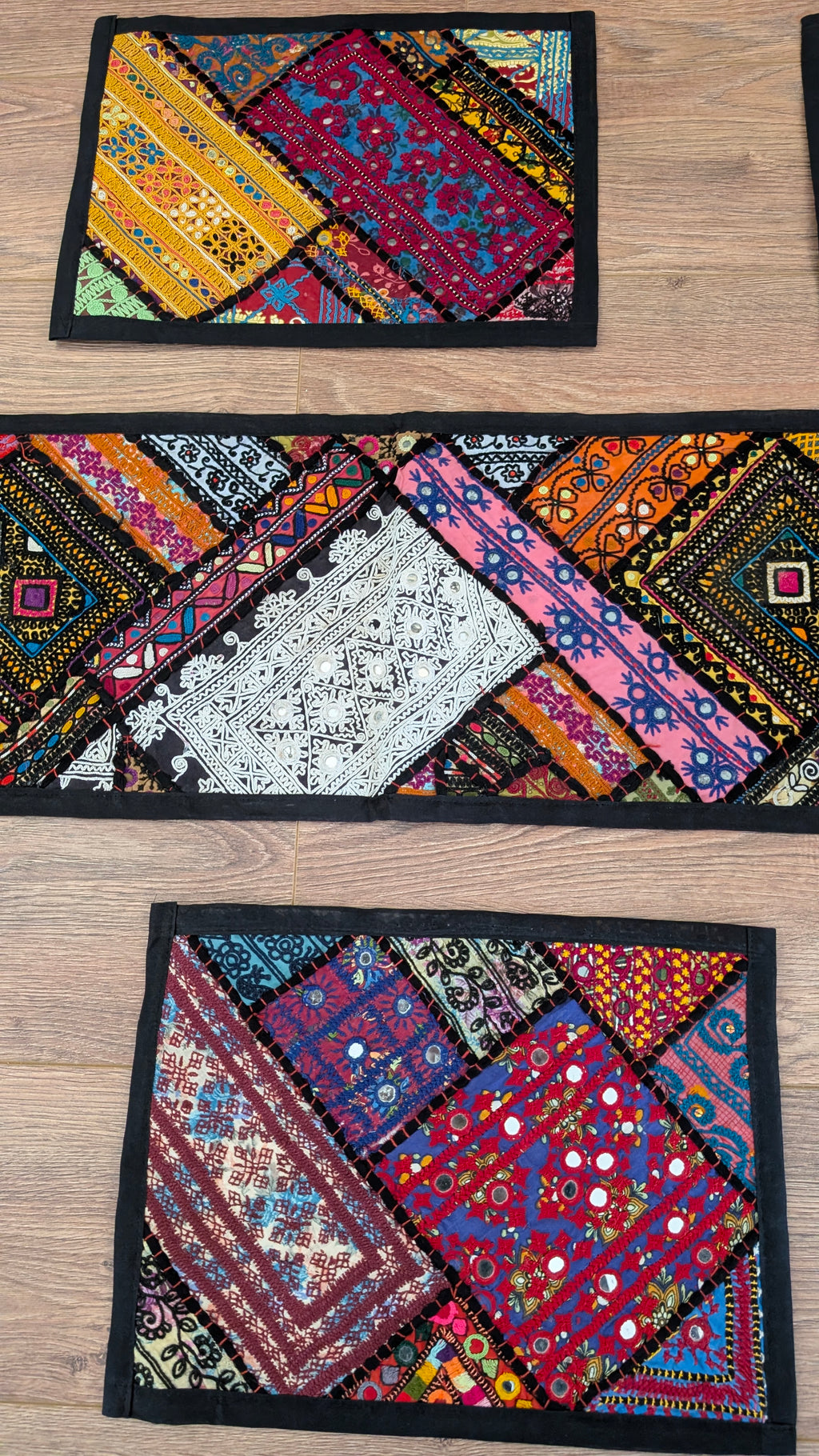Traditional Handmade Vibrant Patchwork Dining Table Set (7-Piece)