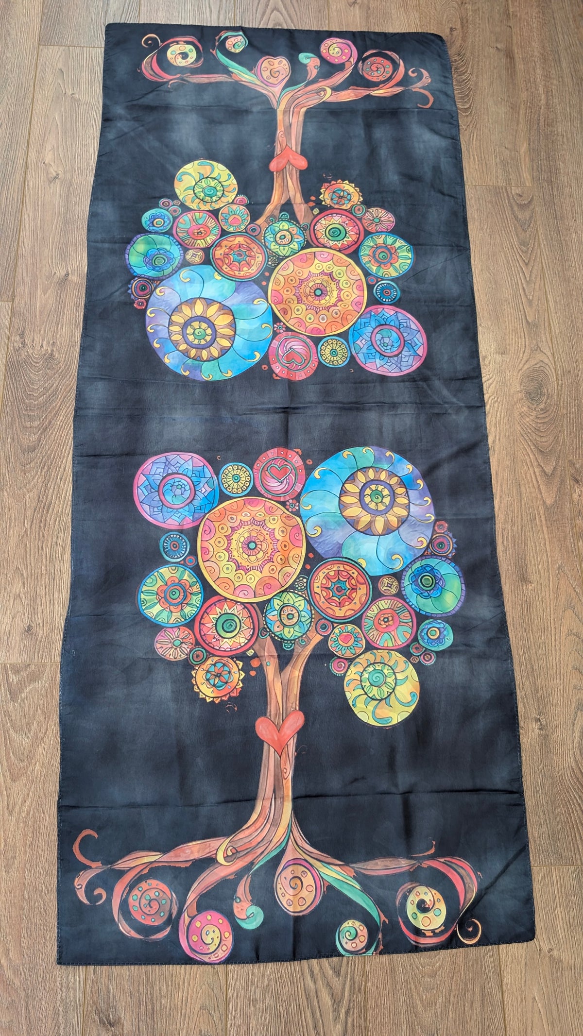 Tree of Life Reversible Art Scarf | Traditional Screen-Printed | 55" x 120" Statement Piece