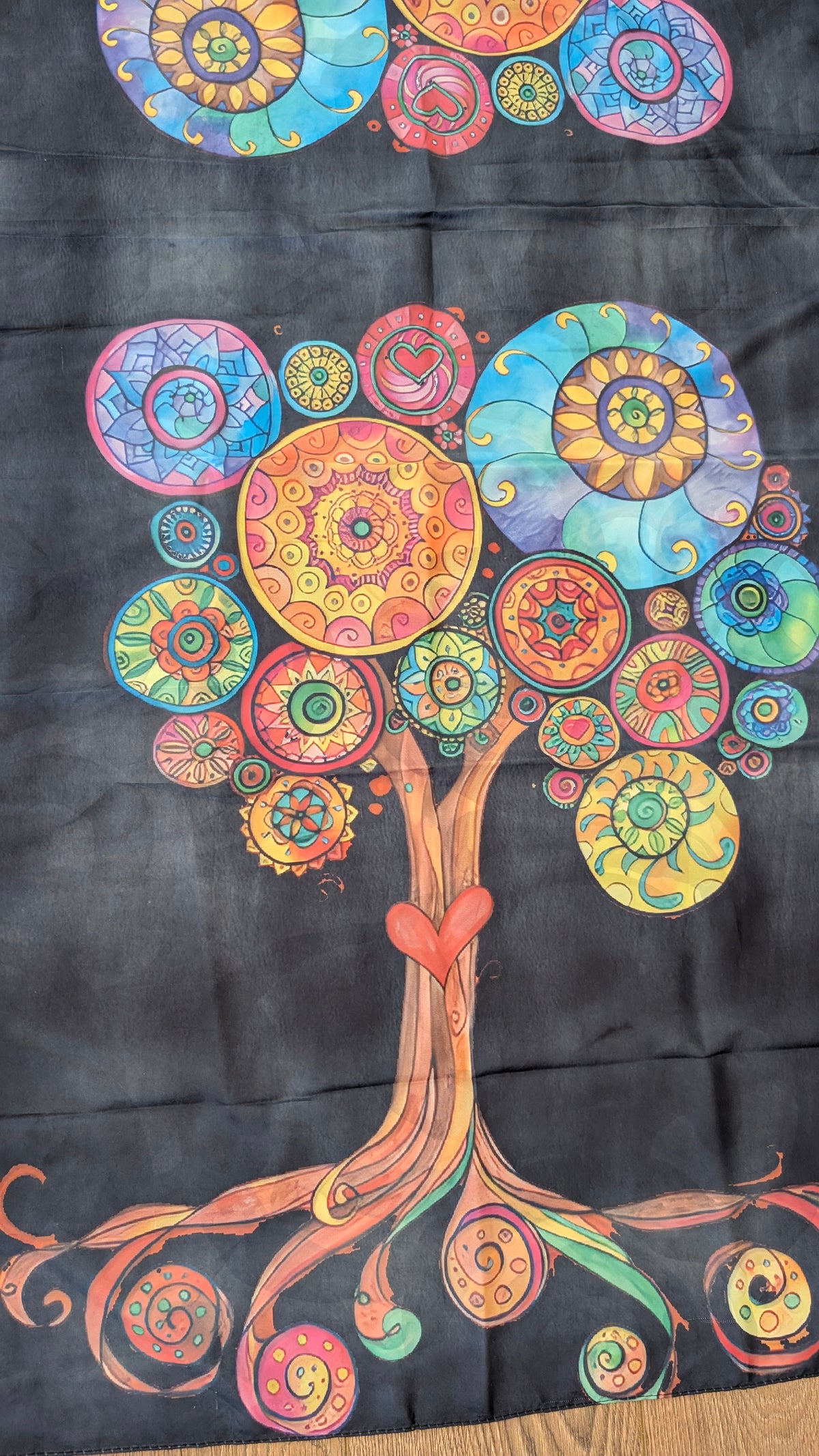 Tree of Life Reversible Art Scarf | Traditional Screen-Printed | 55" x 120" Statement Piece