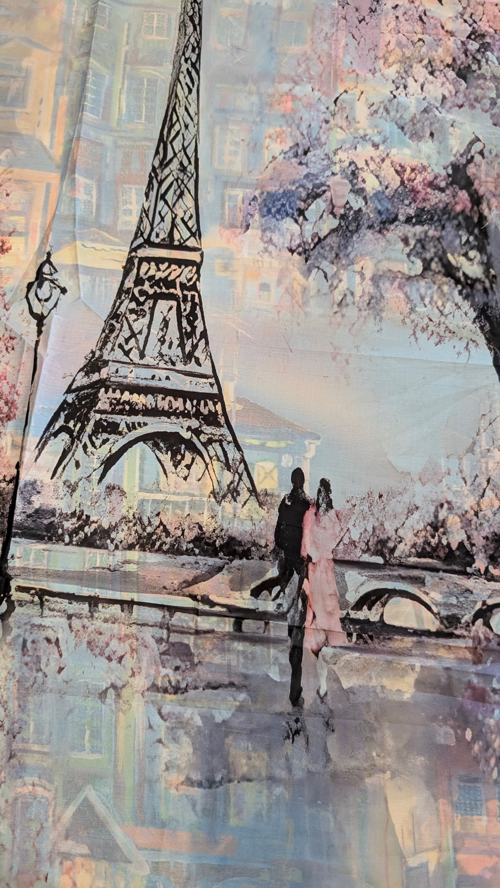 Travel Reversible Art Scarf | Traditional Screen-Printed | 55" x 120" Statement Piece