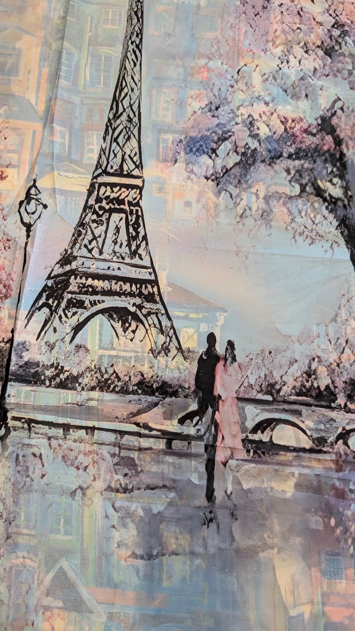 Travel Reversible Art Scarf | Traditional Screen-Printed | 55" x 120" Statement Piece