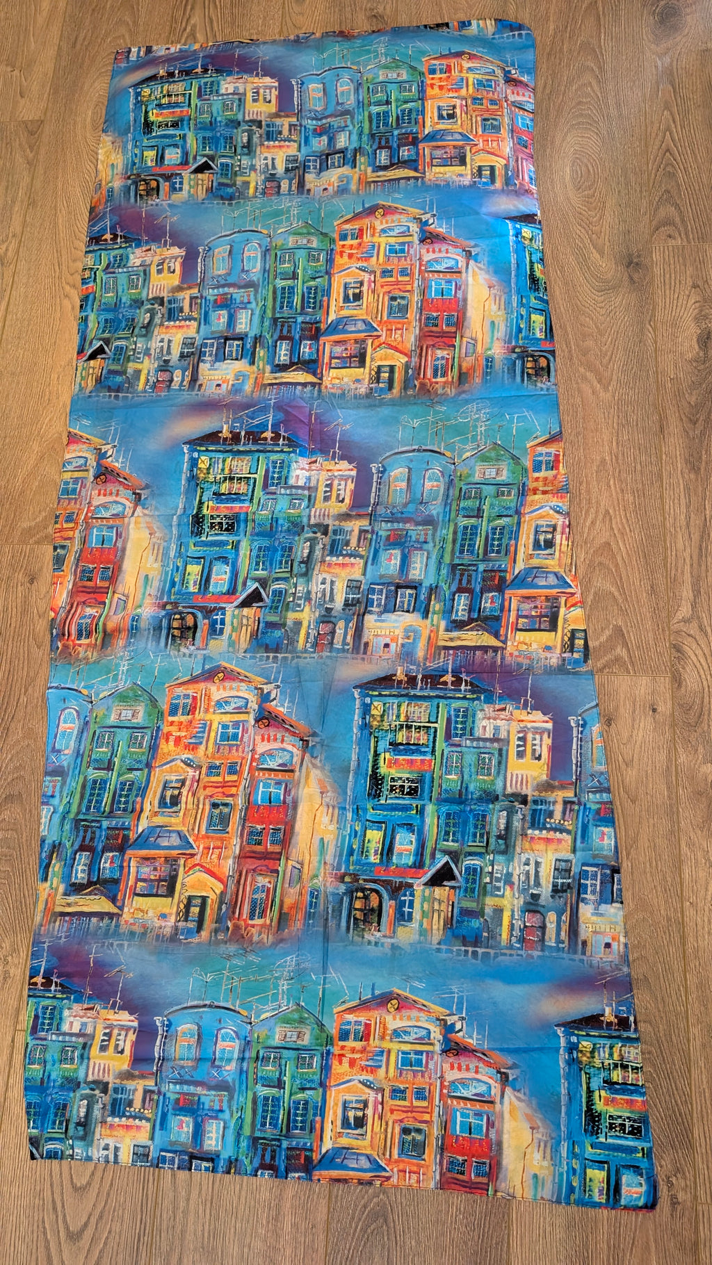 Travel Reversible Art Scarf | Traditional Screen-Printed | 55" x 120" Statement Piece