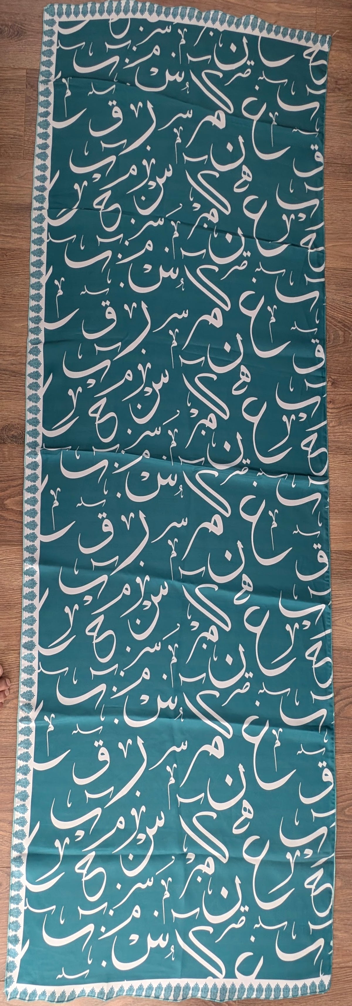 The Calligrapher's Stole – Shot Silk Traditional Screen-Printed Scarf (24" x 72")
