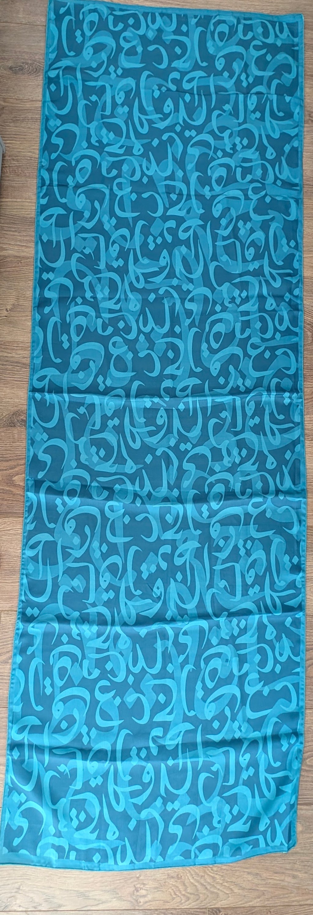 The Calligrapher's Stole – Shot Silk Traditional Screen-Printed Scarf (24" x 72")