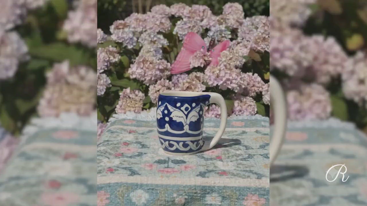 Handcrafted Multani Blue Pottery Ceramic Coffee Mug