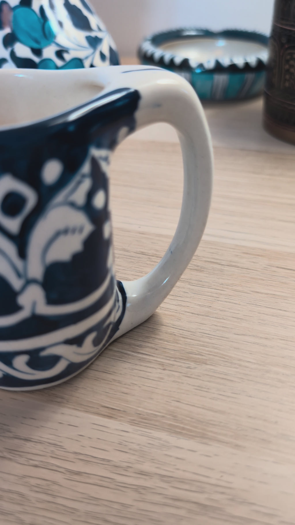 Handcrafted Multani Blue Pottery Ceramic Espresso Cup