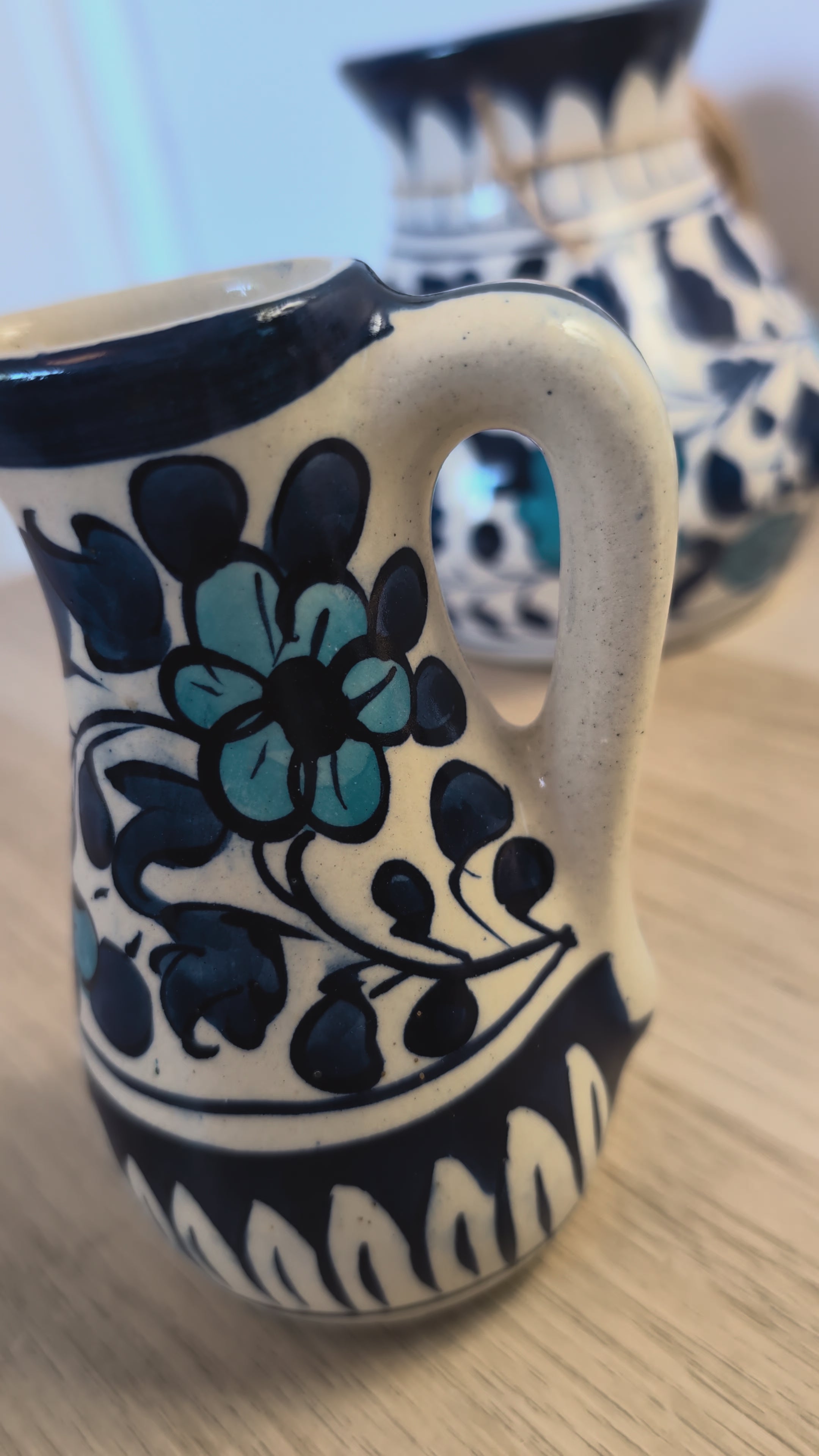 Handcrafted Multani Blue Pottery Ceramic Milk Creamer