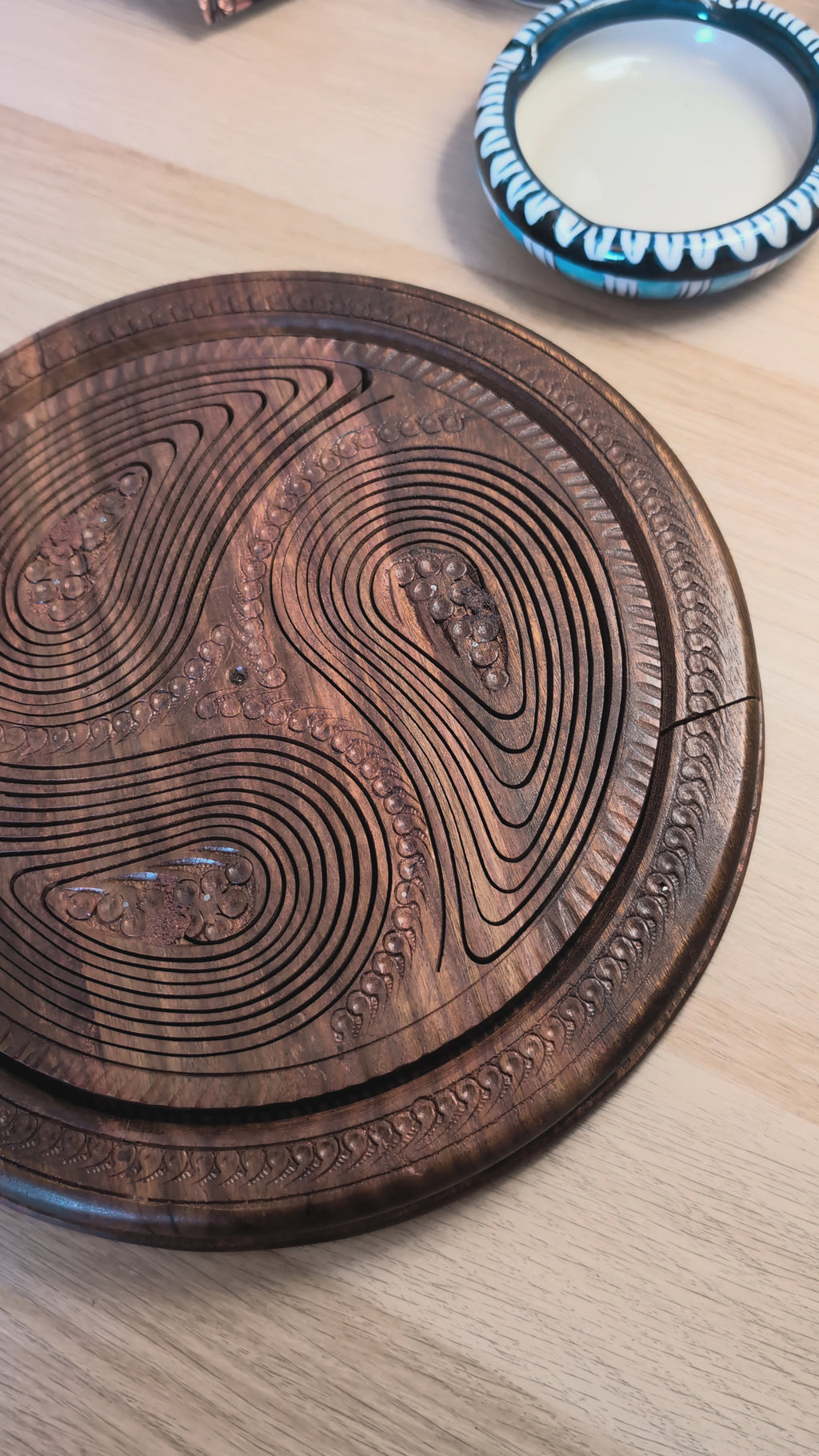Handcrafted Wooden Collapsible Fruit Basket & Trivet