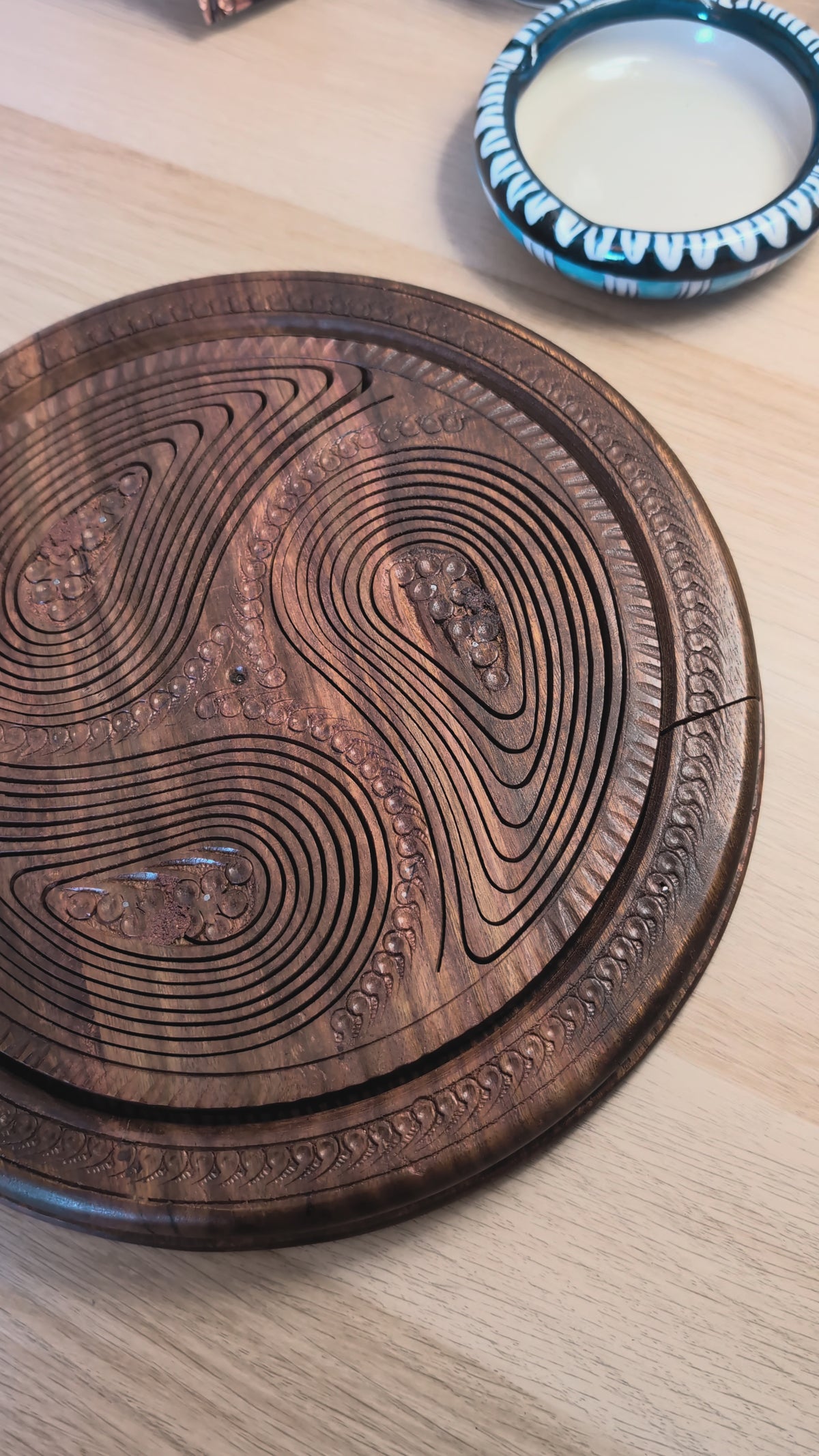Handcrafted Wooden Collapsible Fruit Basket & Trivet