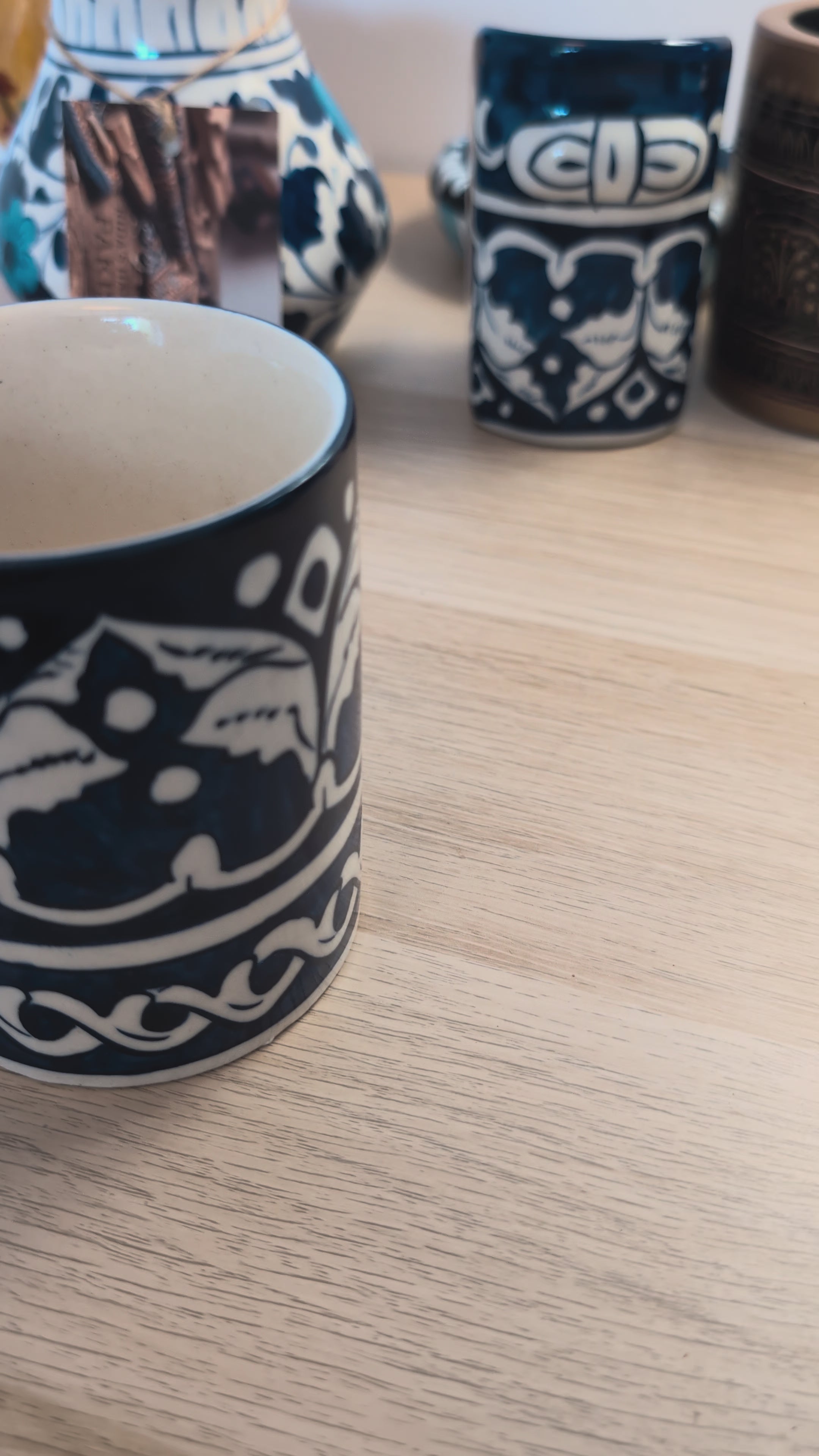 Handcrafted Multani Blue Pottery Ceramic Coffee Mug