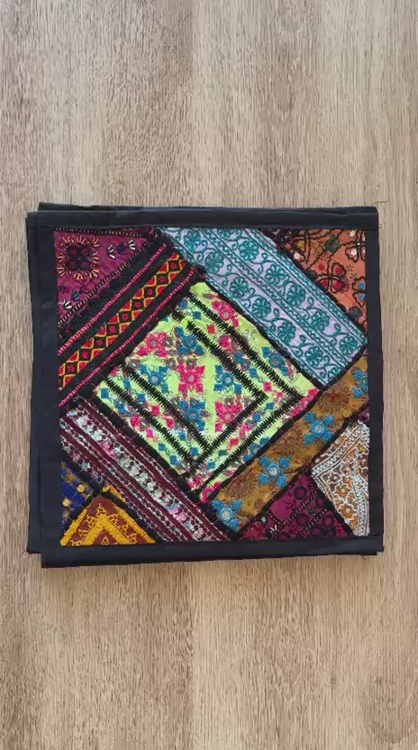 Handmade Ajrak Patchwork Cushion Cover (4 Cover Only)