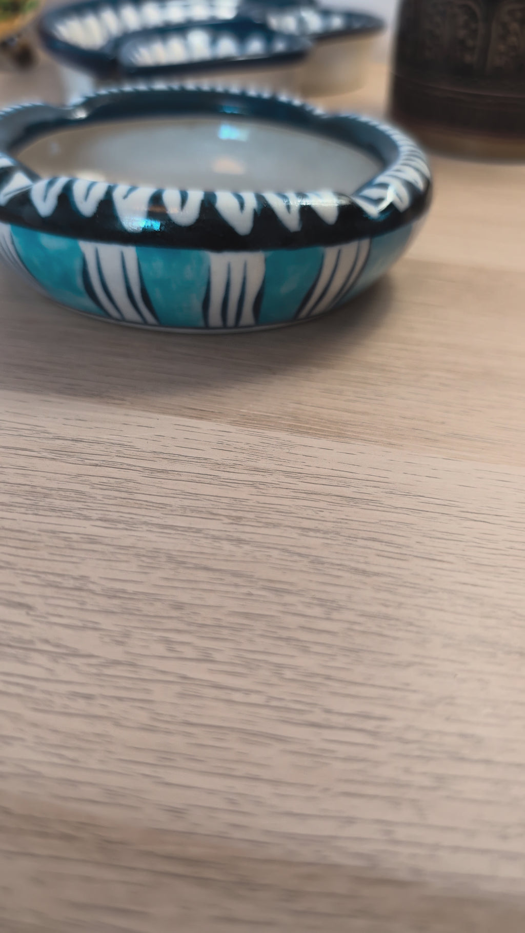 Handcrafted Multani Blue Pottery Ceramic Ashtray