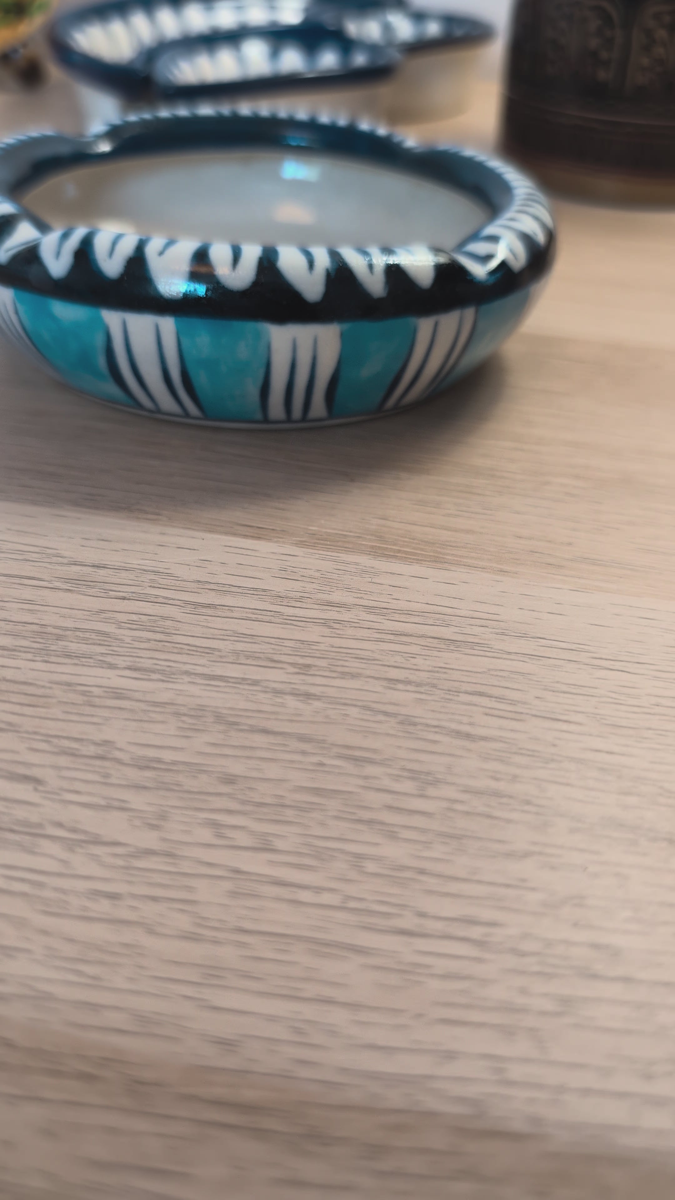 Handcrafted Multani Blue Pottery Ceramic Ashtray