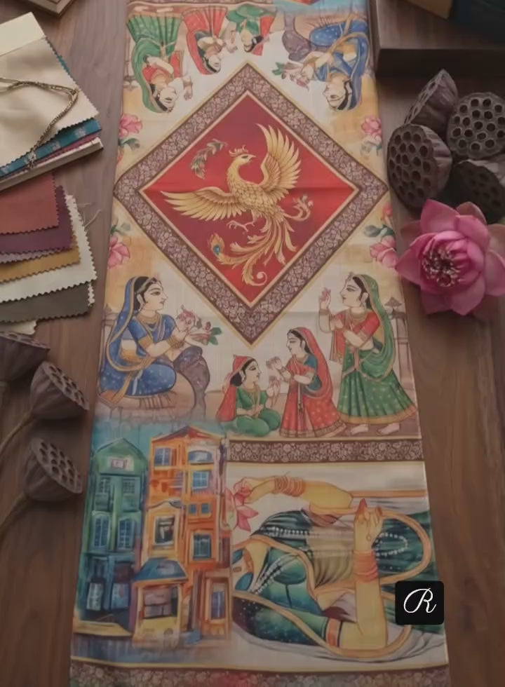 The Grand Canal Wearable Art Silk-Feel Scarf / Statement Wrap